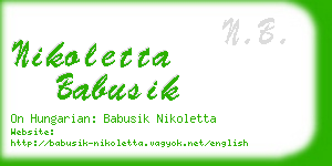 nikoletta babusik business card